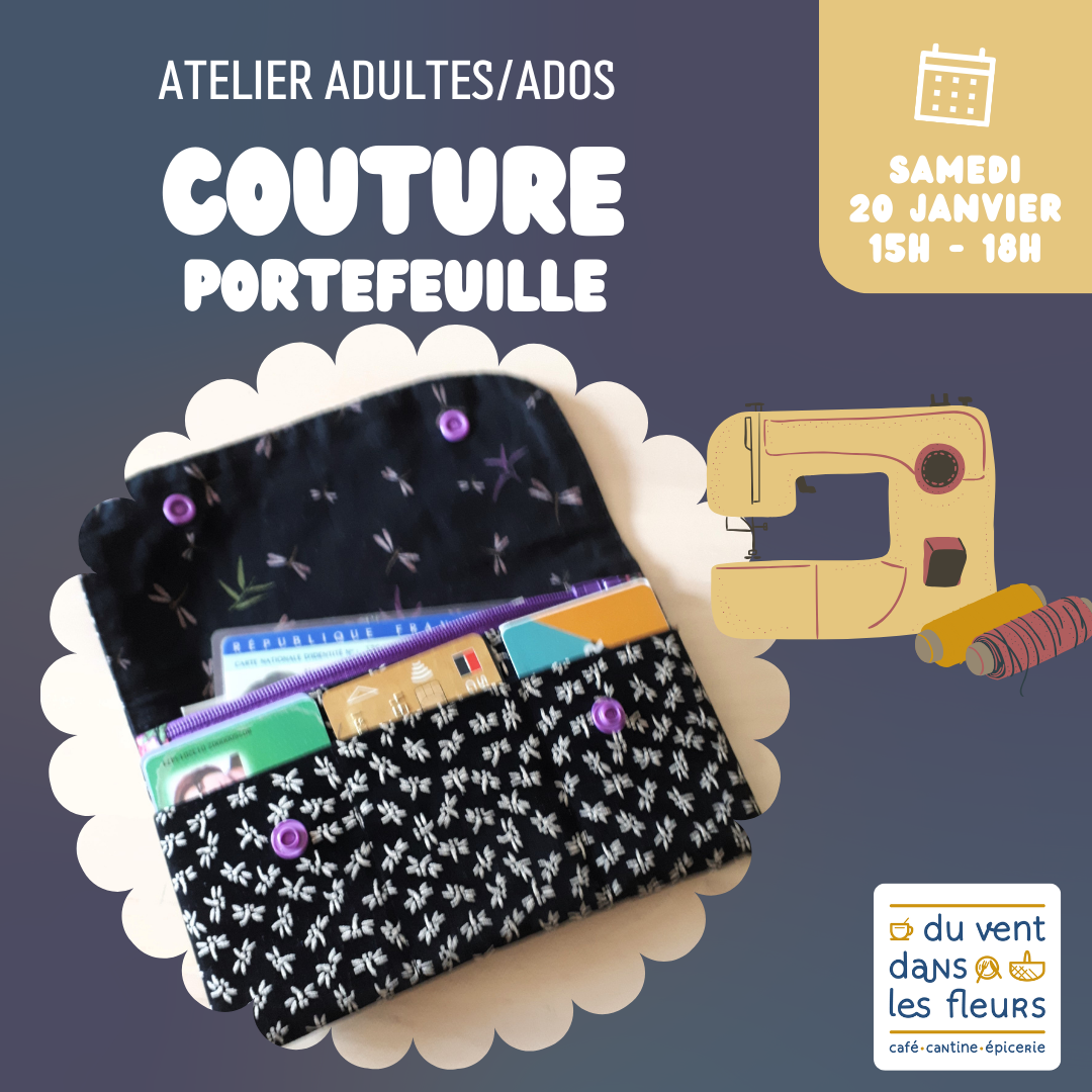 Atelier couture Ados/Adultes pochette à Livre